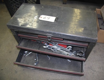 TOOL BOX WITH ASSORTED HAND TOOLS