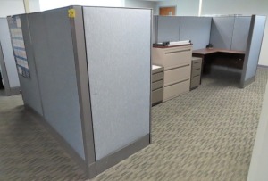 [6] SECTIONS OF CUBICLES, DESKS, CHAIRS (NO PC'S, PHONES, ETC.)