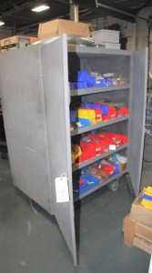 STEEL ROLLING CABINET & CONTENTS