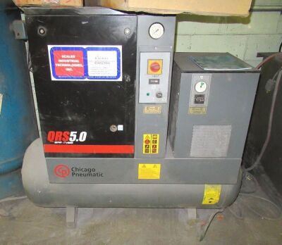 5HP CHICAGO PNEUMATIC MDL. QRS5HPD ROTARY SCREW TYPE AIR COMPRESSOR (LOCATED IN DEER PARK, NY)